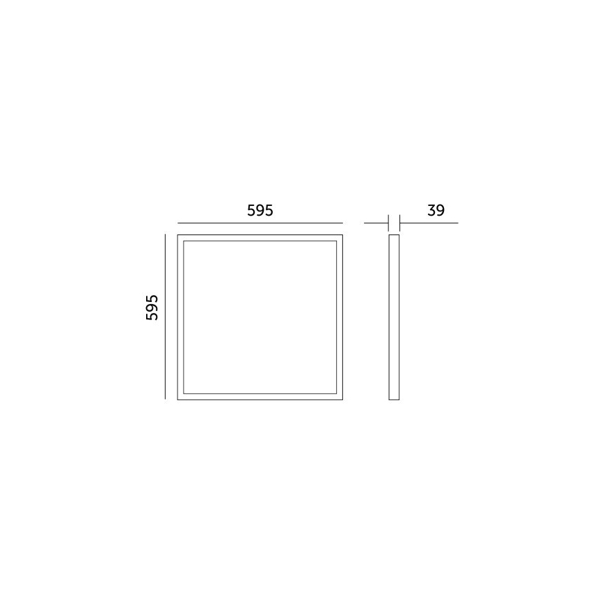 LED-Anbaupanel BRISBANE LED/36W/230V 4000K 59,5x59,5 cm schwarz