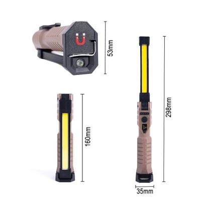 LED dimmbare wiederaufladbare Arbeitsleuchte mit Powerbank-Funktion LED/4W/5V IPX4 600 lm 2000 mAh