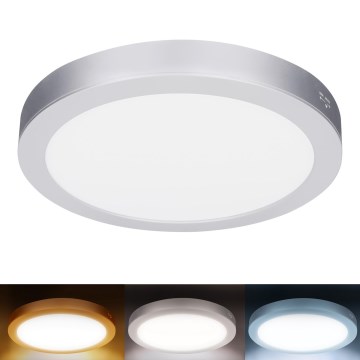 LED Aufbau-/Einbaupanel 2-in-1 18W/230V 3000/4000/6000K Ø 22,5 cm IP54 silber