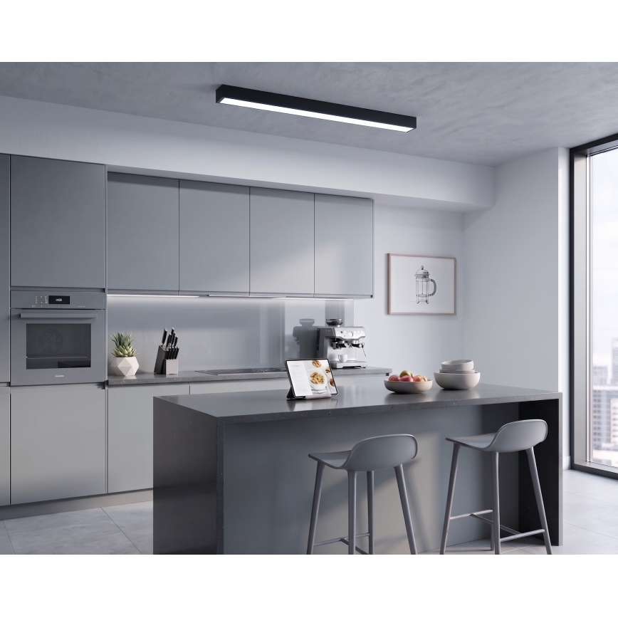 LED Aufbau-/Pendelleuchte mit Kabelaufhängung LED/44W/230V 6000K 120 cm schwarz
