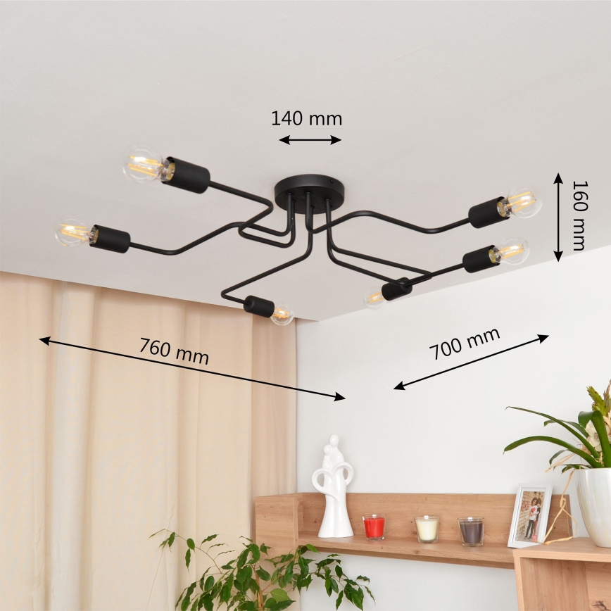LED-Aufbauleuchte TUBE 6xE27/15W/230V