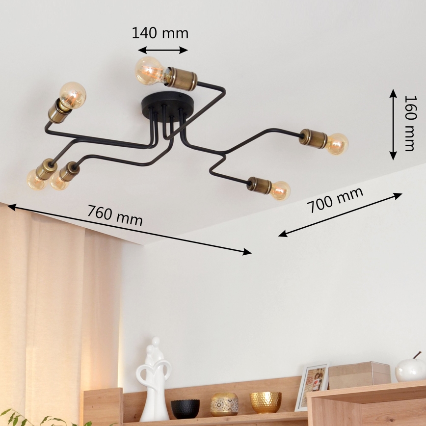 LED-Aufbauleuchte TUBE 6xE27/15W/230V
