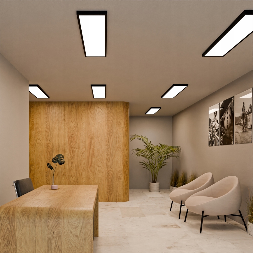 LED-Aufbaupanel 60W/230V, 30x120 cm, schwarz