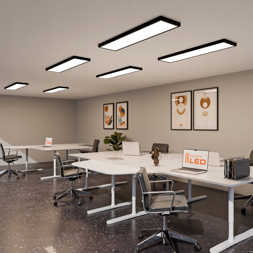 LED-Aufbaupanel 60W/230V, 30x120 cm, schwarz