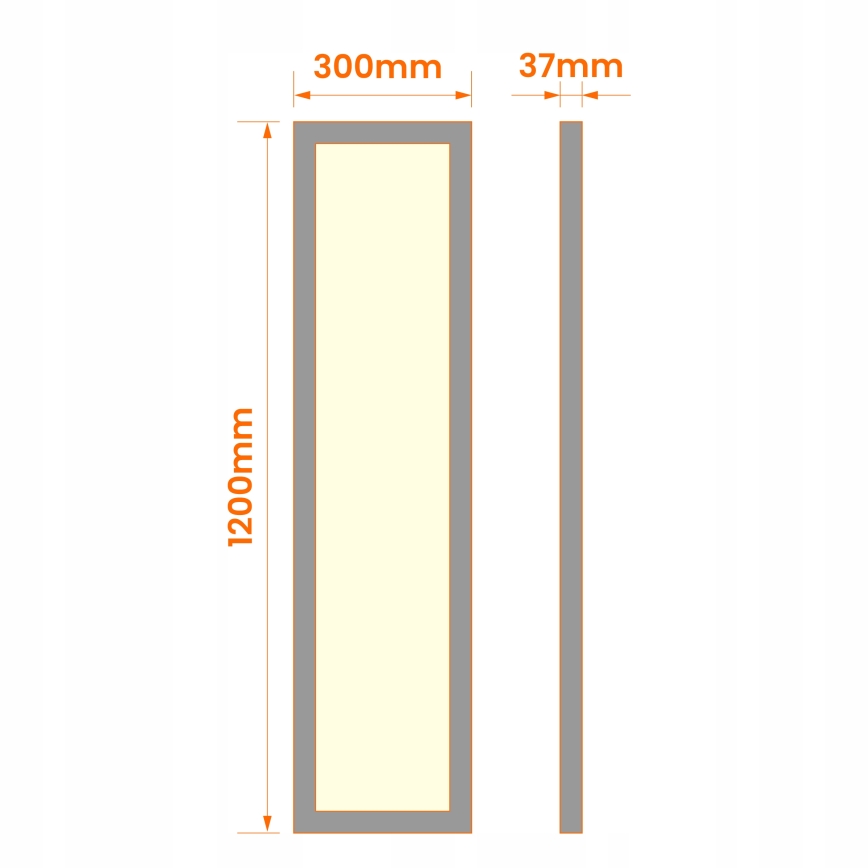 LED-Aufbaupanel LED/60W/230V 30x120 cm weiß