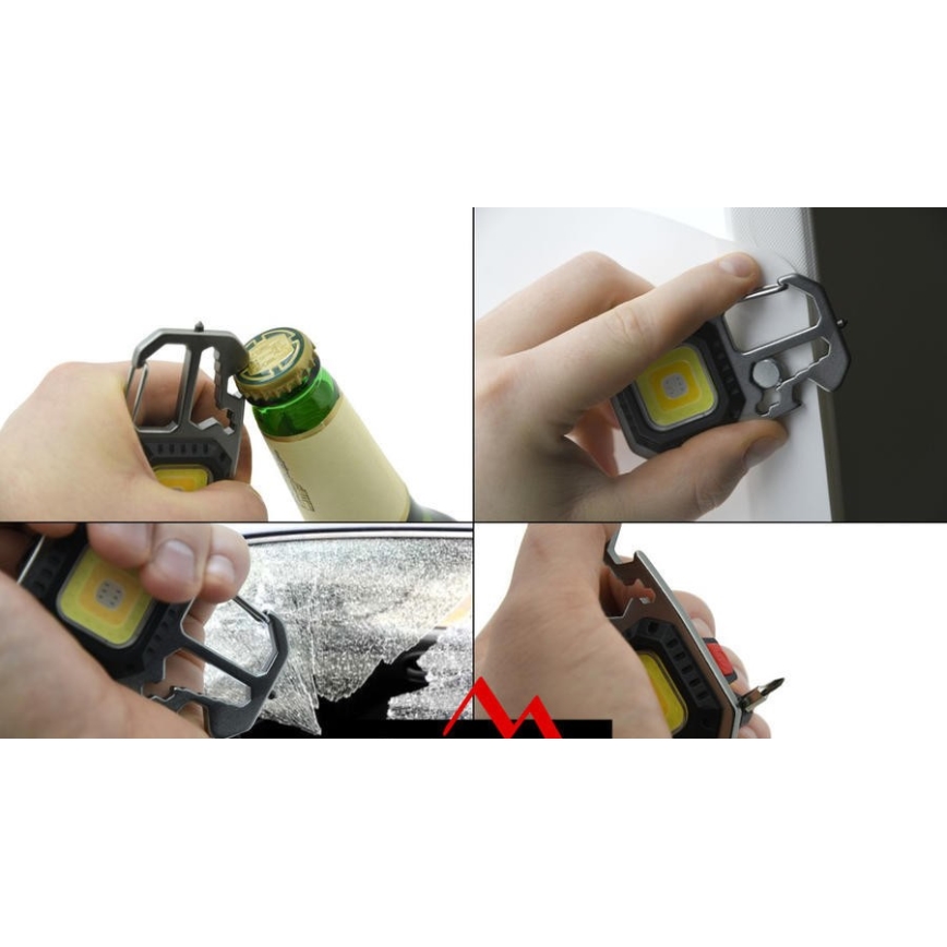LED Aufladbar multifunktionell Taschenlampe mit Gestell LED/USB-C 400 mAh