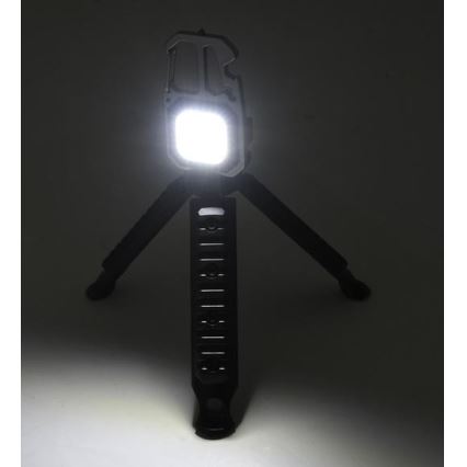 LED Aufladbar multifunktionell Taschenlampe mit Gestell LED/USB-C 400 mAh
