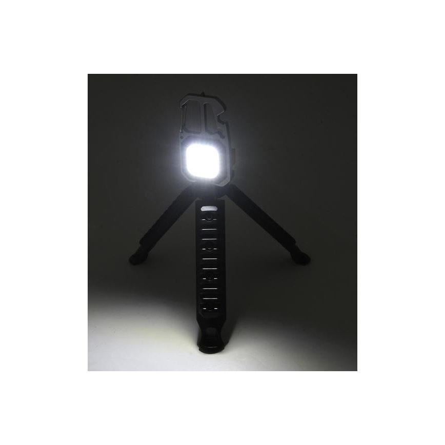 LED Aufladbar multifunktionell Taschenlampe mit Gestell LED/USB-C 400 mAh
