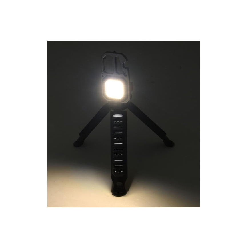 LED Aufladbar multifunktionell Taschenlampe mit Gestell LED/USB-C 400 mAh