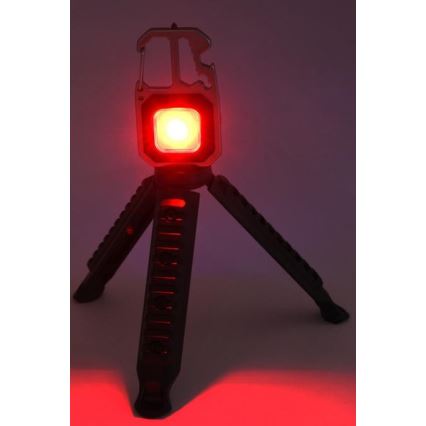 LED Aufladbar multifunktionell Taschenlampe mit Gestell LED/USB-C 400 mAh