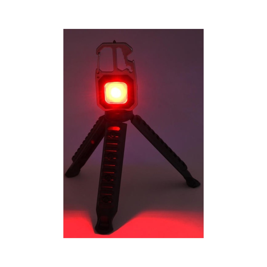 LED Aufladbar multifunktionell Taschenlampe mit Gestell LED/USB-C 400 mAh