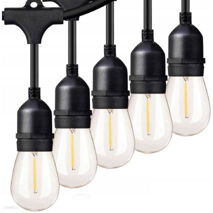 LED-Außen-Deko-Lichterkette 10xE27/1W/230V 10,94 m IP44 schwarz