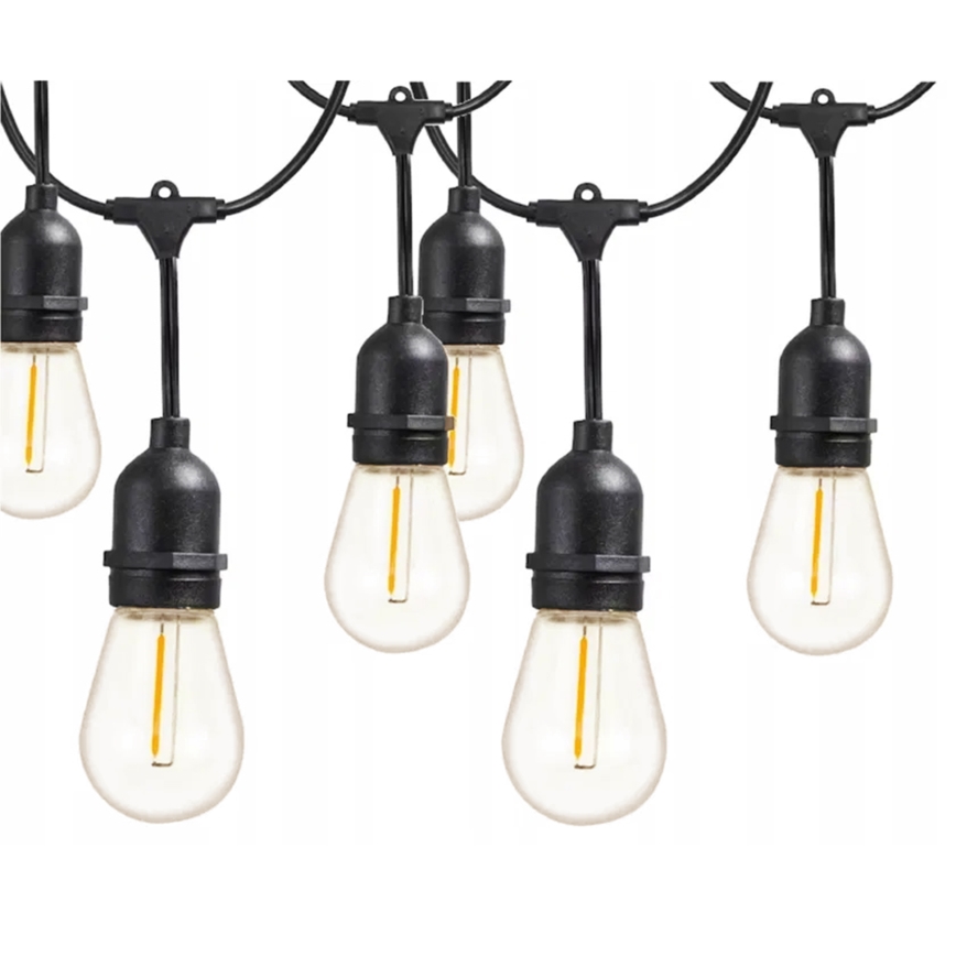 LED-Außen-Deko-Lichterkette 10xE27/1W/230V 10,94 m IP44 schwarz