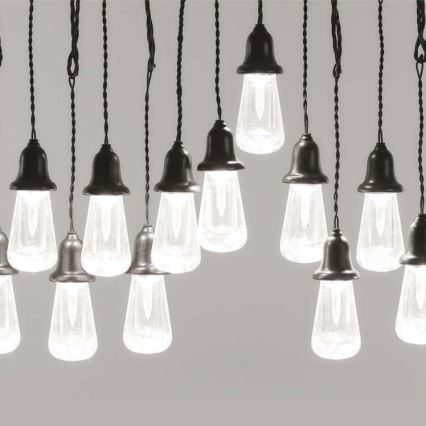 LED-Außen-Deko-Lichterkette 16xLED 8,6m IP44 kaltweiß