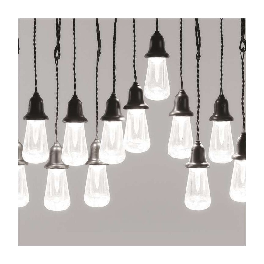 LED-Außen-Deko-Lichterkette 16xLED 8,6m IP44 kaltweiß