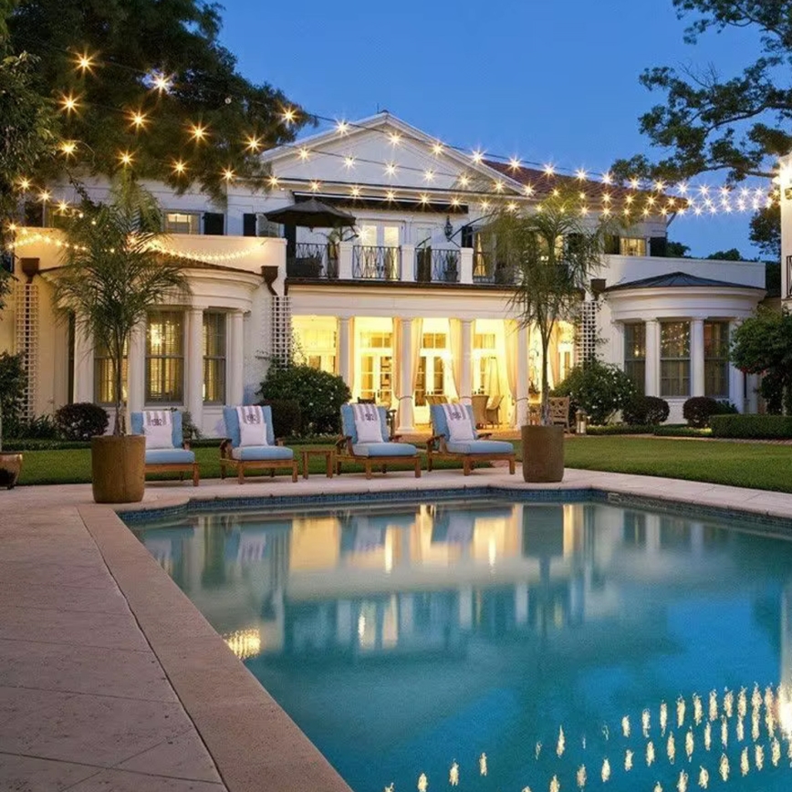 LED Außen-Dekorationskette 20xE27/1W/230V 10 m IP65 schwarz