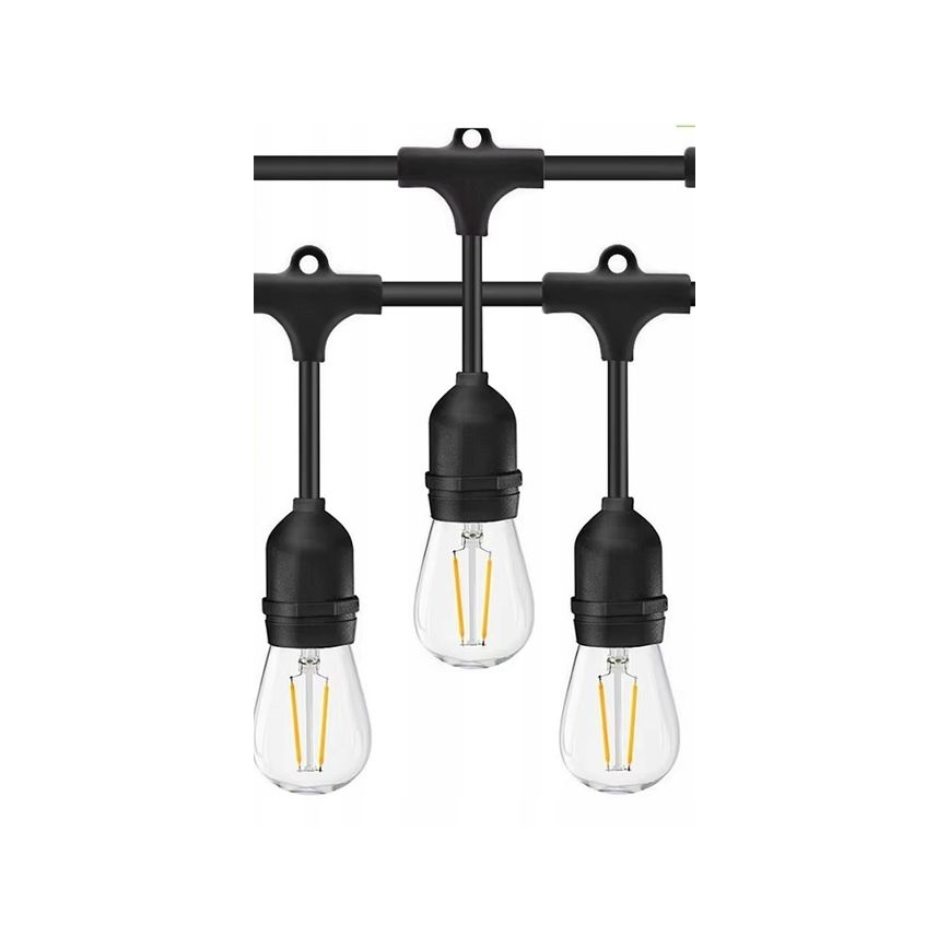 LED Außen-Dekorationskette 20xE27/1W/230V 10 m IP65 schwarz