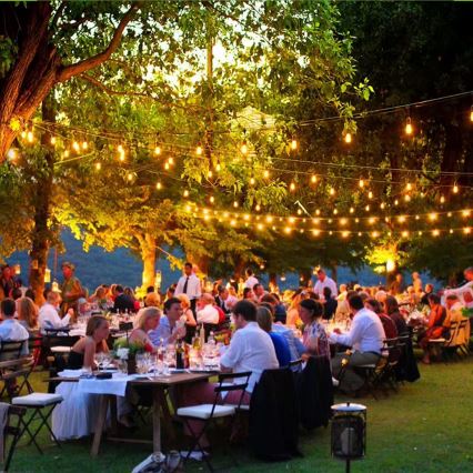 LED Außen-Dekorationskette 20xE27/1W/230V 20 m IP65 schwarz