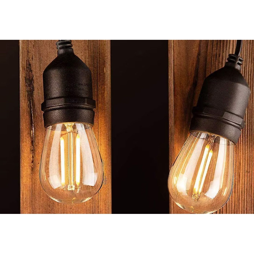 LED Außen-Dekorationskette 20xE27/1W/230V 20 m IP65 schwarz