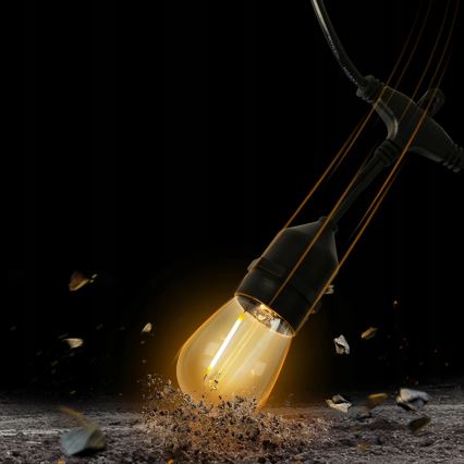 LED-Außen-Dekolichterkette 30xE27/1W/230V 16,44 m IP44 schwarz