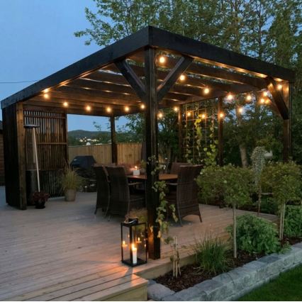 LED-Außen-Dekor-Lichterkette 20xE27/1W/230V 11,44 m IP44 schwarz