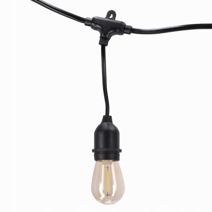 LED-Außen-Dekor-Lichterkette 20xE27/1W/230V 11,44 m IP44 schwarz