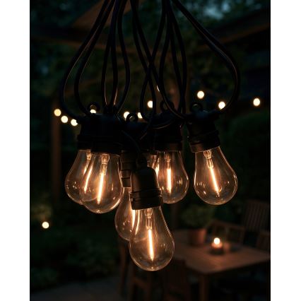 LED-Außen-Dekorations-Lichterkette 10xLED/0,36W/230V 8 m IP44 schwarz