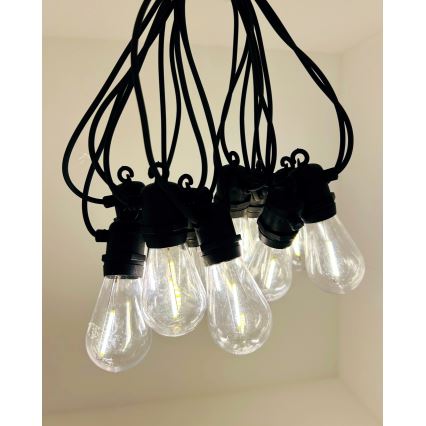 LED-Außen-Dekorations-Lichterkette 10xLED/0,36W/230V 8 m IP44 schwarz