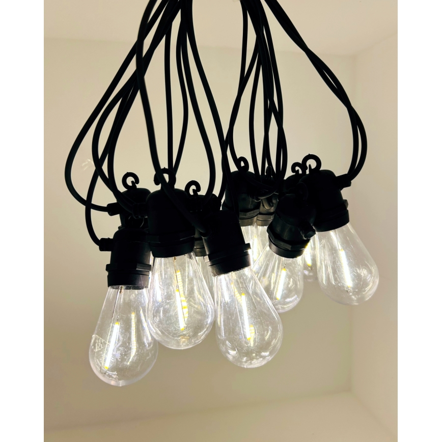 LED-Außen-Dekorations-Lichterkette 10xLED/0,36W/230V 8 m IP44 schwarz