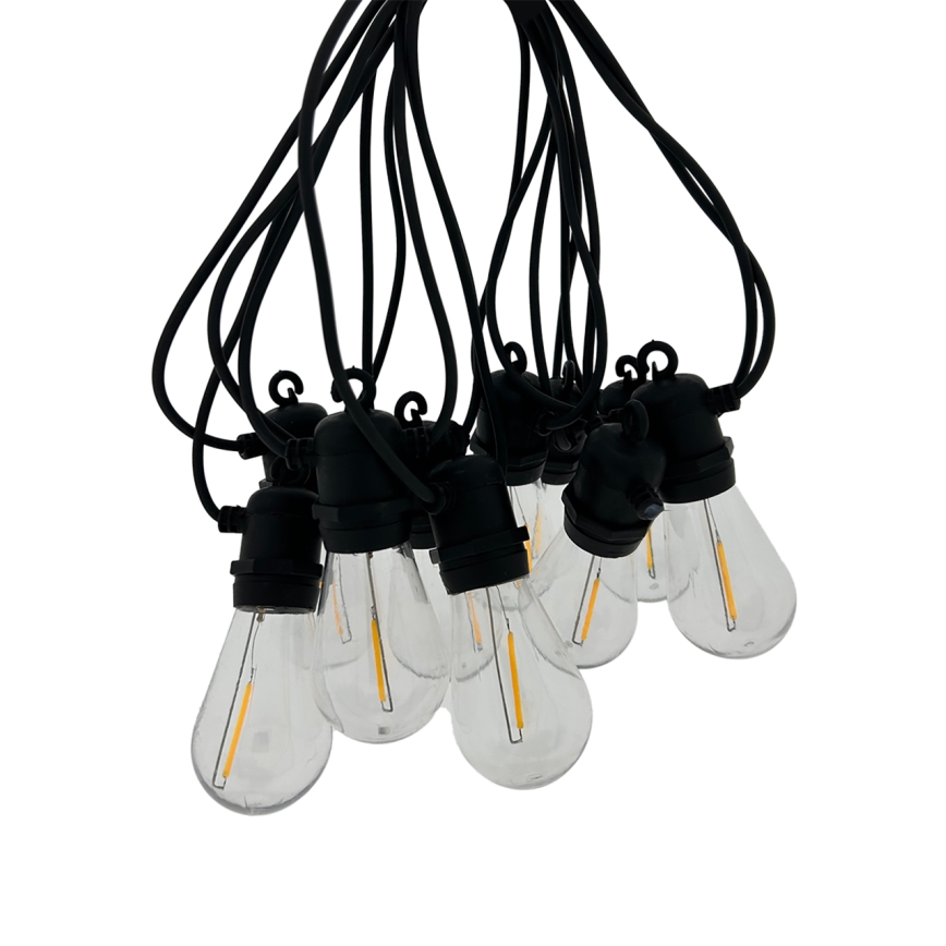 LED-Außen-Dekorations-Lichterkette 10xLED/0,36W/230V 8 m IP44 schwarz