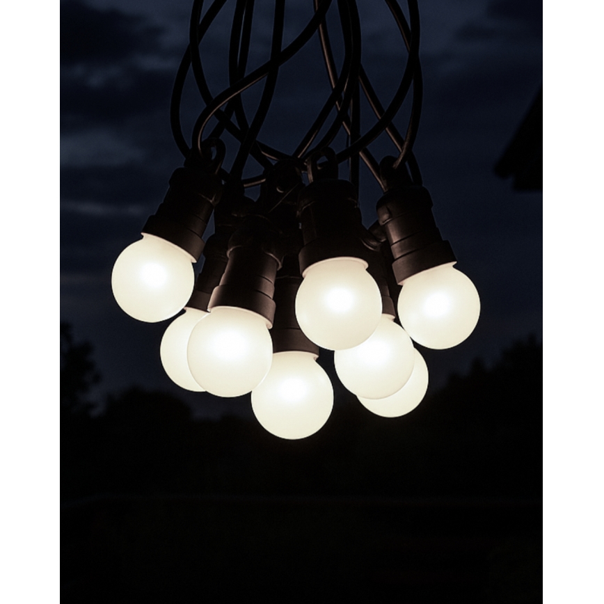 LED-Außen-Dekorations-Lichterkette 10×LED/0,36 W/230 V 4,5 m IP44 schwarz