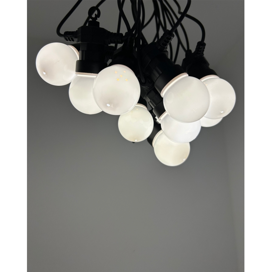 LED-Außen-Dekorations-Lichterkette 10×LED/0,36 W/230 V 4,5 m IP44 schwarz