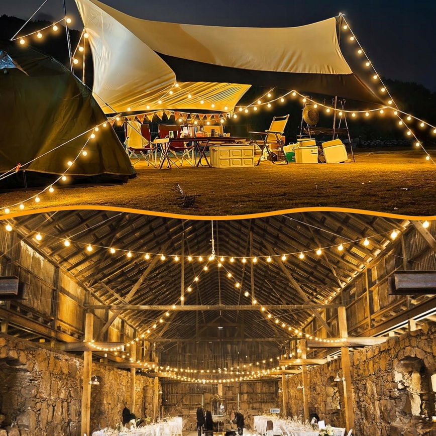 LED-Außen-Dekorations-Lichterkette 20xE12/1W/230V 20 m IP65 schwarz