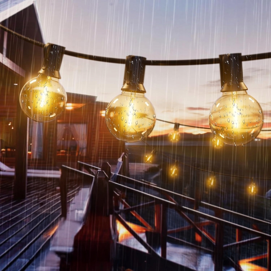 LED-Außen-Dekorations-Lichterkette 20xE12/1W/230V 20 m IP65 schwarz