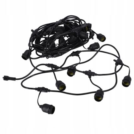 LED-Außen-Dekorations-Lichterkette 20xE27/1W/230V 20,94 m IP44 schwarz
