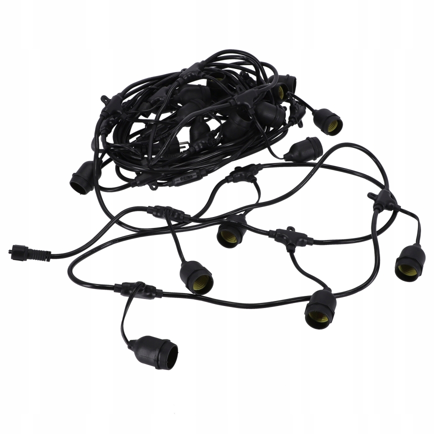 LED-Außen-Dekorations-Lichterkette 20xE27/1W/230V 20,94 m IP44 schwarz