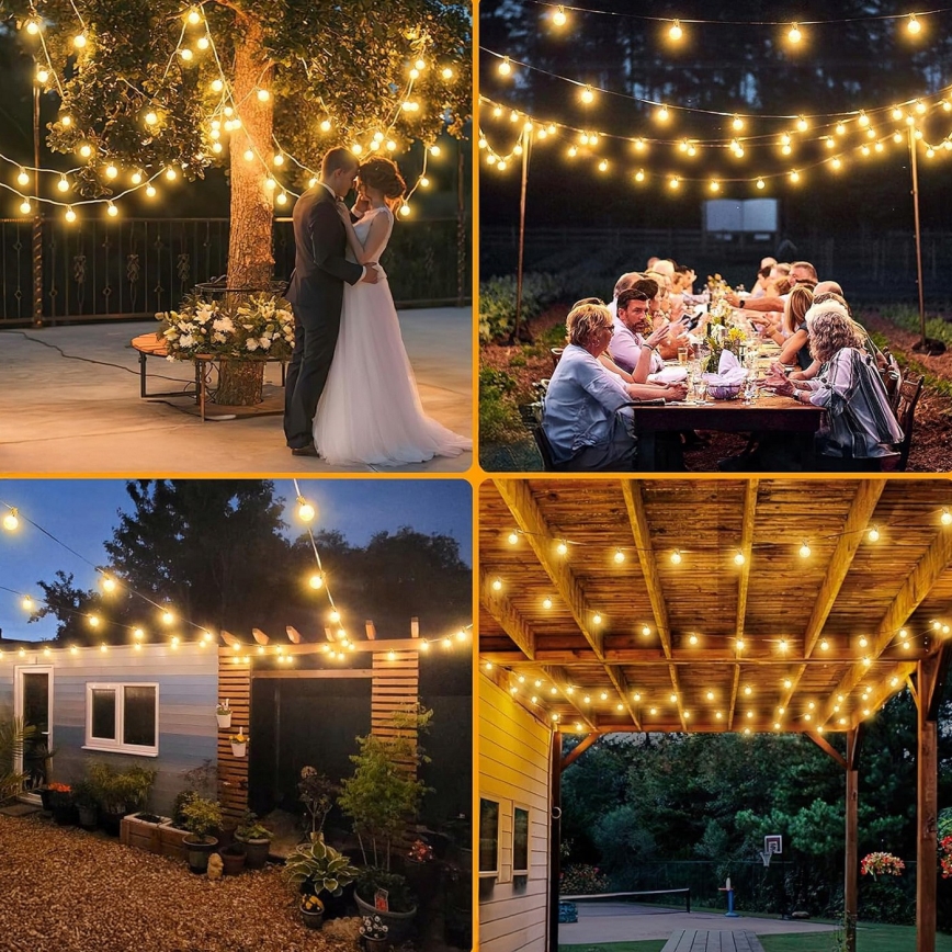 LED-Außen-Dekorationslichterkette 25xE12/1W/230V 17,5 m IP65 schwarz