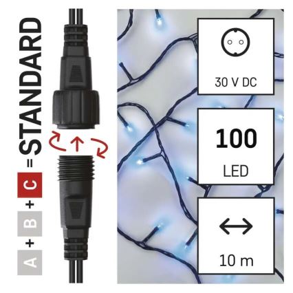 LED-Außen-Lichterkette 100 LEDs/10 m IP44 blau