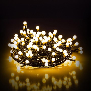 LED-Außen-Lichterkette 100 LEDs / 8 Funktionen 15 m IP44 warmweiß