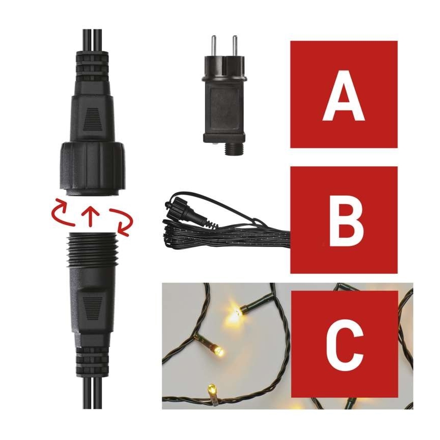 LED-Außen-Lichterkette 100xLED/15m IP44 warmweiß