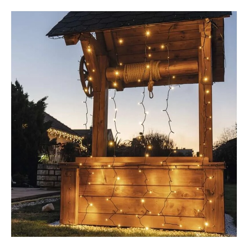 LED Außen-Lichterkette 100xLED/1x2m IP44 warmweiß