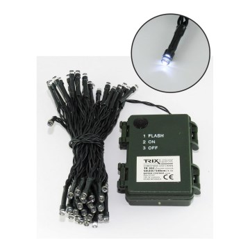 LED-Außen-Lichterkette 100xLED/2 Funktionen/3xAA 10,8m IP44 kaltweiß