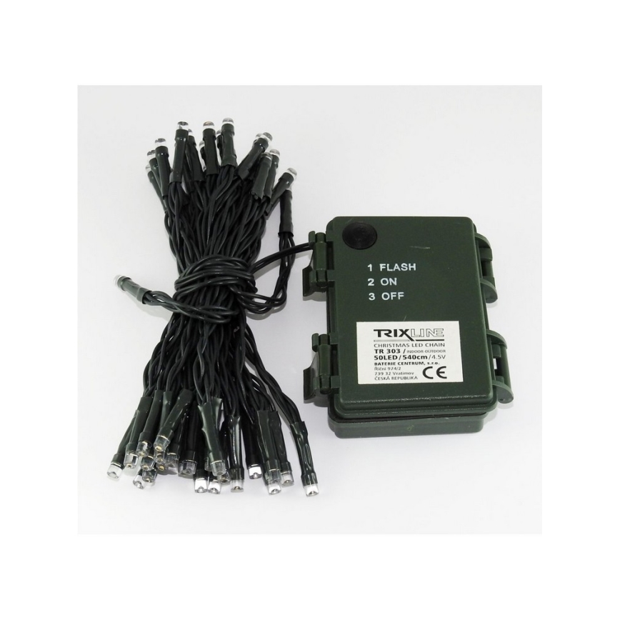 LED-Außen-Lichterkette 100xLED/2 Funktionen/3xAA 10,8m IP44 warmweiß