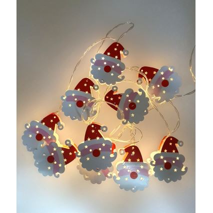 LED-Außen-Lichterkette 10xLED/2xAA 1,65 m IP44 Warmweiß Santa