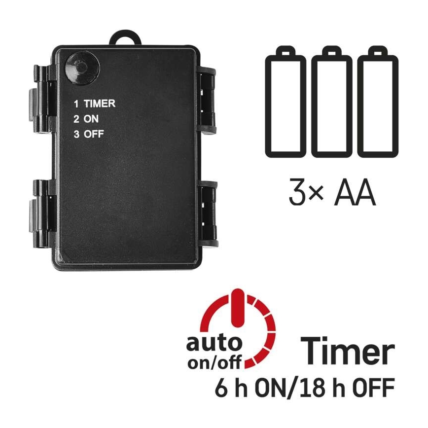 LED Außen-Lichterkette 120xLED/3xAA 8,9m IP44 warmweiß