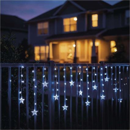 LED-Außen-Lichterkette 120xLED/8 Funktionen 3xAA 1,7 m IP44 kaltweiß