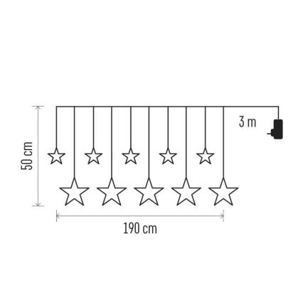 LED Außen-Lichterkette 125xLED/1,9m IP44 warmweiß