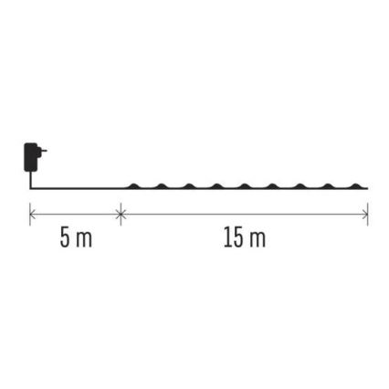 LED-Außen-Lichterkette, 150 LEDs, 20 m, IP44, kaltweiß