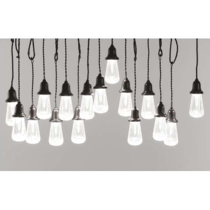 LED Außen-Lichterkette 16xLED 8,6 m IP44 kaltweiß