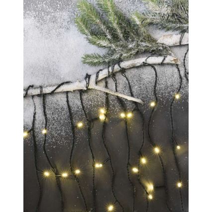 LED-Außen-Lichterkette, 200 LEDs, 8 Leuchtmodi, 8,6 m, IP44, warmweiß